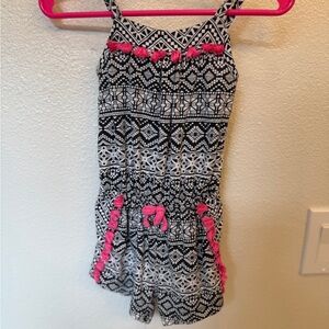 The Children's Place Black and Pink Patterned Romper